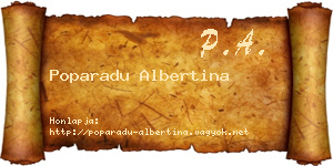Poparadu Albertina névjegykártya